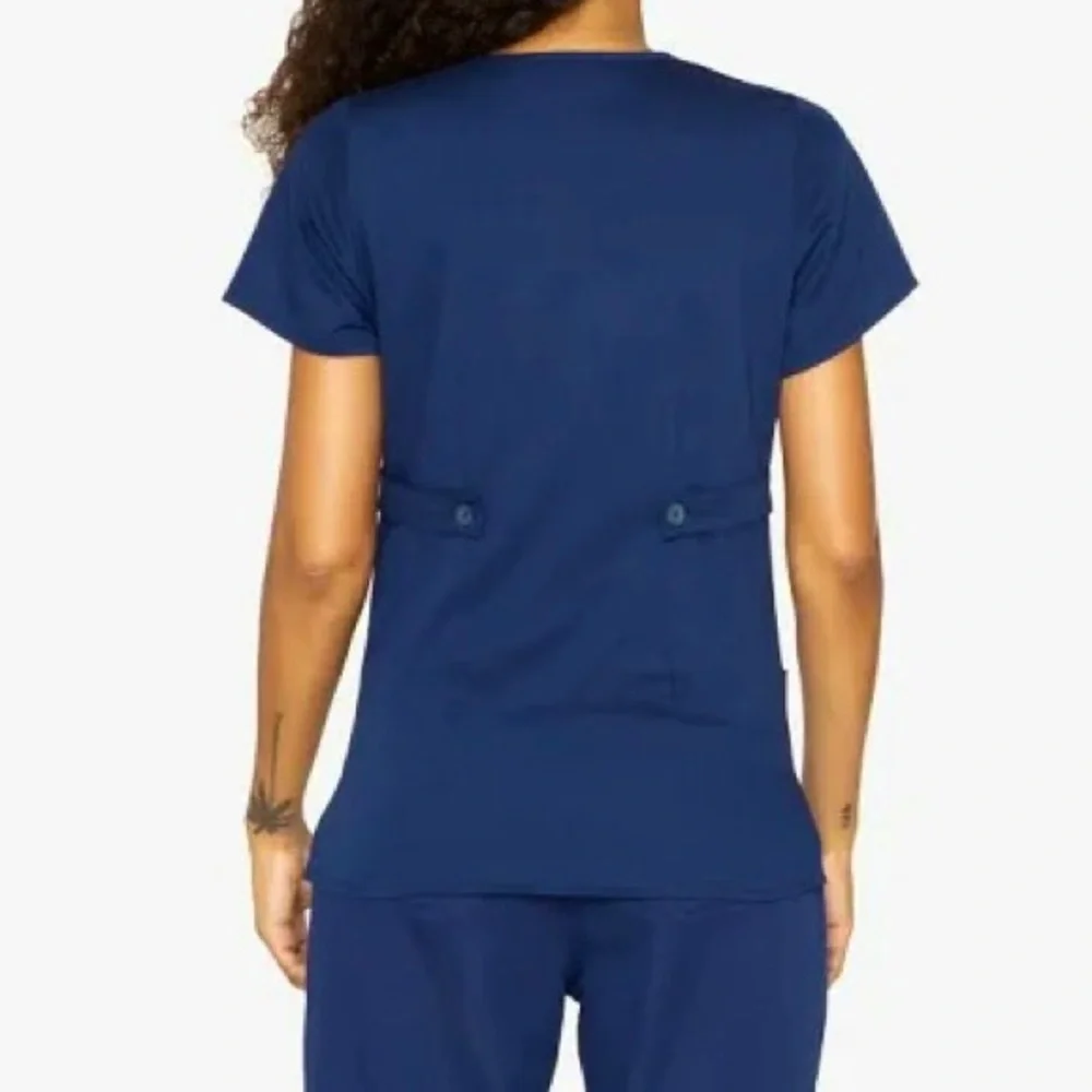Grey's Anatomy™ by Barco 3-Pocket Modern Fit Mock Wrap Scrub Navy Top XS_8